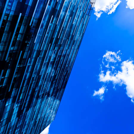 Modern black skyscraper blocks, square compositionの写真素材