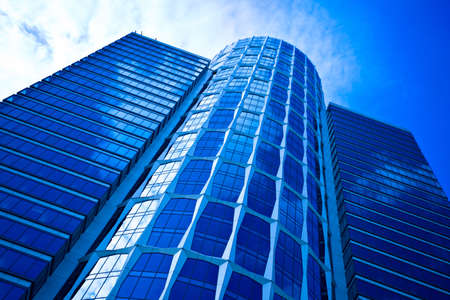 Head of blue glass business skyscraper towerの写真素材