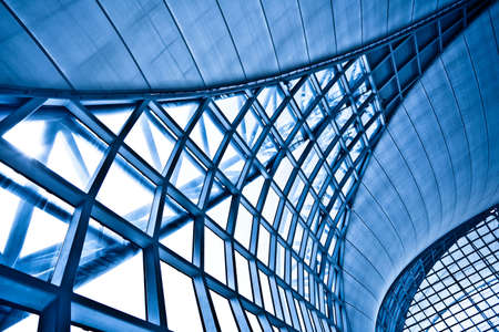 Abstract blue wall interior background, horizontal left composition Abstract blue wall interior background, horizontal left composition
