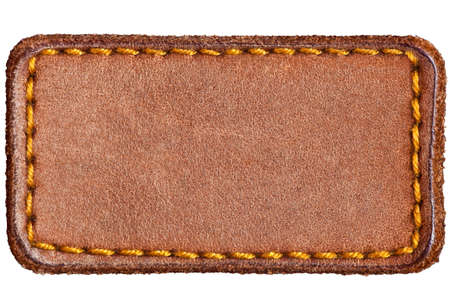 Blank jeans label isolated on whiteの写真素材