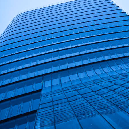 Modern abstract skyscraper office in blue