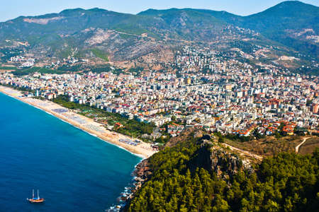 Alanya city hill, sea coast, Turkeyの写真素材
