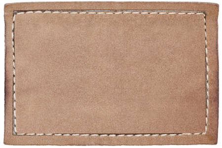 Blank leather jeans label isolated on whiteの写真素材