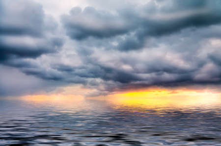 Abstract ocean and sunset backgroundの写真素材