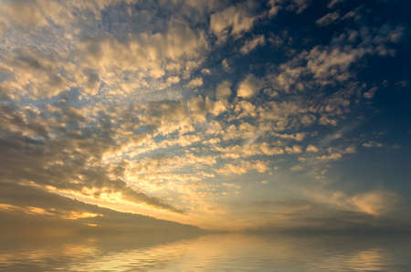 Amazing bright sunsetの写真素材