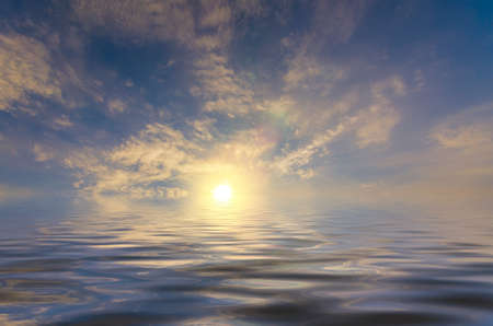 calm and bright sunset in vintage styleの写真素材
