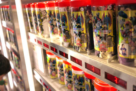 Tokyo, Japan -  Uniqlo T-shirt canister at Tokyo, Japan - April 14th 2010のeditorial素材