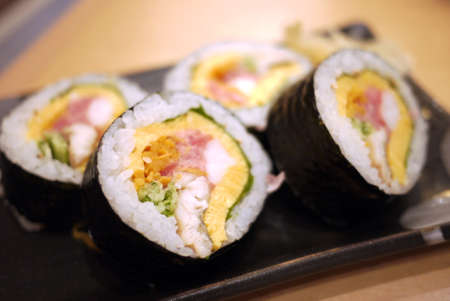 Japanese Sushi on a plateの写真素材