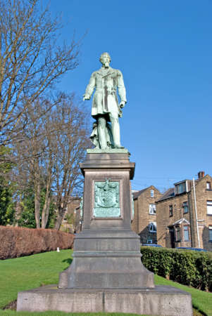 Statue of Colonel Edward Akroyd Halifax Mill Owner and Philanthropistの写真素材