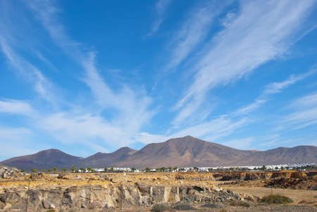 Barren Landscape and Extinct Volcanoes in the Canary Islandsの写真素材
