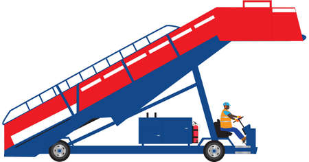 Red and Blue Self Propelled Aircraft Stepsのイラスト素材