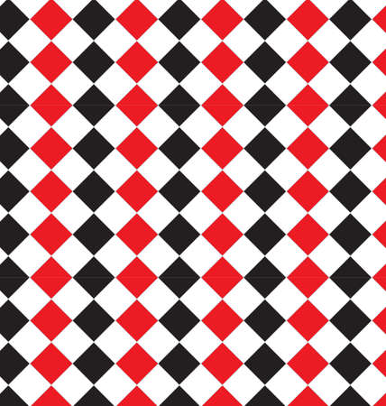 A Seamless pattern of black white and red diamond shapesのイラスト素材