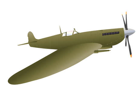 A Vintage World War Two Fighter Plane isolated on whiteのイラスト素材