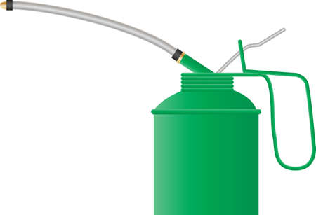 A Green Lubricating Oil Can isolated on whiteのイラスト素材