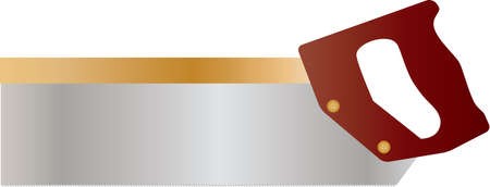 A Brass Backed Carpenters Tenon Saw isolated on whiteのイラスト素材