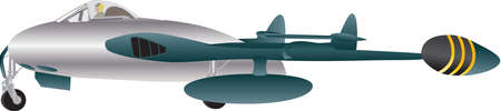 A Veteran Twin Boom Jet Fighter Aircraft isolated on whiteのイラスト素材