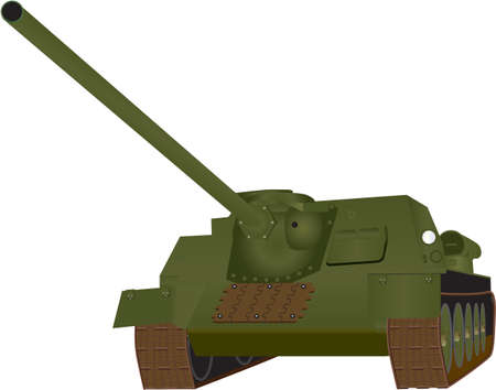 A Heavy World War 2 Tank isolated on whiteのイラスト素材