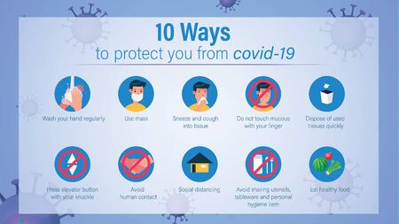 Coronavirus Infographic Vector Illustration, Covid 19 Symptoms Prevention and Transmission, Corona Banner Poster Flyer Template and Other Usage,  virus 2020, Ncov 19 Map Spreadのイラスト素材