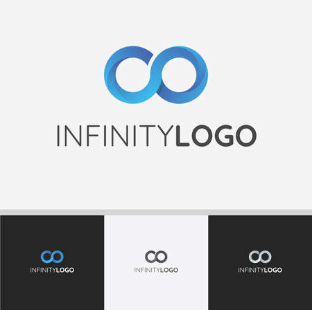 Infinity Logo and Icon Concept with Modern Style Vector Illustration, Infinity Symbol with Four Type of Colour and Background, Infinity Sign For Company and Otherのイラスト素材