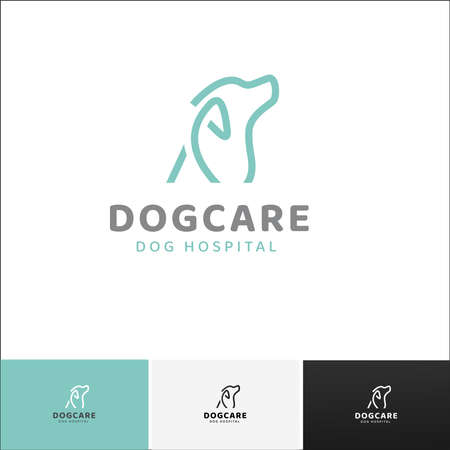 Dogcare Logo, Dog Hospital logo design in 4 color versionのイラスト素材