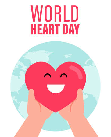 World Heart Day Background Campaign Poster Slogan Vector Illustration. World Health Dayのイラスト素材