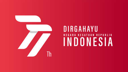 Translation : Happy Independence Day of Indonesia Vector Illustration with Traditional Games of Independence Day. Suitable for Template Poster Banner Design.のイラスト素材