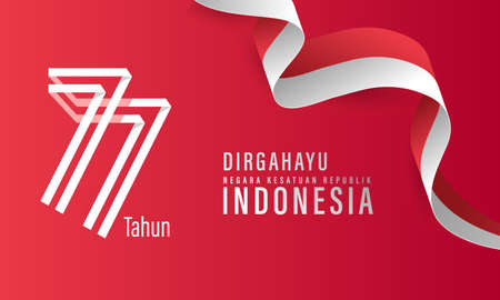 Translation : Happy Independence Day of Indonesia Vector Illustration with Traditional Games of Independence Day. Suitable for Template Poster Banner Design.のイラスト素材