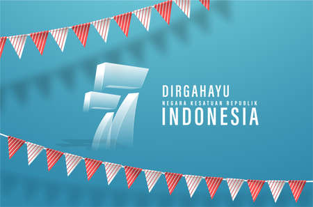 Translation : Happy Independence Day of Indonesia Vector Illustration with Traditional Games of Independence Day. Suitable for Template Poster Banner Design.のイラスト素材