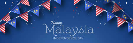 Happy 31st August Malaysia Independence Day Vector Illustration.のイラスト素材