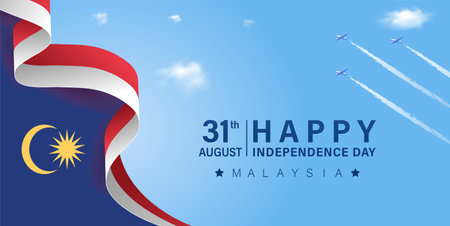 Happy 31st August Malaysia Independence Day Vector Illustration.のイラスト素材