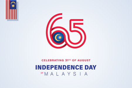 Happy 31st August Malaysia Independence Day Vector Illustration.のイラスト素材