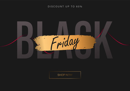 Black Friday Design Poster Vector Illustration. Suitable for Poster, Banner,Sale Banner, Web Header, Flyer and Promotional Tag.のイラスト素材
