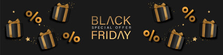 Black Friday Design Poster Vector Illustration. Suitable for Poster, Banner,Sale Banner, Web Header, Flyer and Promotional Tag.のイラスト素材