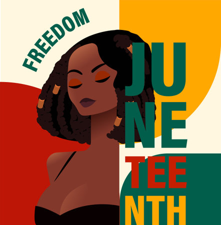 Juneteenth Free-ish Since June 19, 1865. Freeish Design of Banner. Black Lives Matter. Vector logo Illustration. Juneteenth Independence Day. Freedom or Emancipation day.のイラスト素材