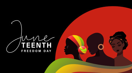 Juneteenth Free-ish Since June 19, 1865. Freeish Design of Banner. Black Lives Matter. Vector logo Illustration. Juneteenth Independence Day. Freedom or Emancipation day.のイラスト素材