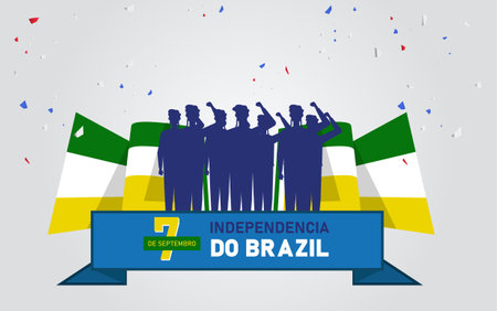 National Day or Independence Day Design for Brazilian Celebration Vector Illustration. 7 de setembro,independencia do brasil, (translation : 7 September, Independence Day of Brazilのイラスト素材