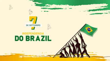 National Day or Independence Day Design for Brazilian Celebration Vector Illustration. 7 de setembro,independencia do brasil, (translation : 7 September, Independence Day of Brazilのイラスト素材