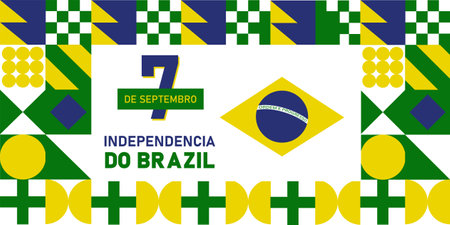 National Day or Independence Day Design for Brazilian Celebration Vector Illustration. 7 de setembro,independencia do brasil, (translation : 7 September, Independence Day of Brazilのイラスト素材