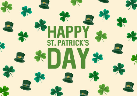 <p>Happy Saint Patrick's Day Graphic Template with Clover Leaf Vector Illustration</p>のイラスト素材