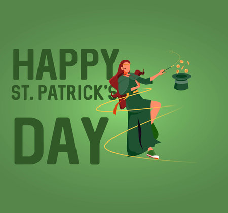 <p>Happy Saint Patrick's Day Graphic Template with Clover Leaf Vector Illustration</p>のイラスト素材