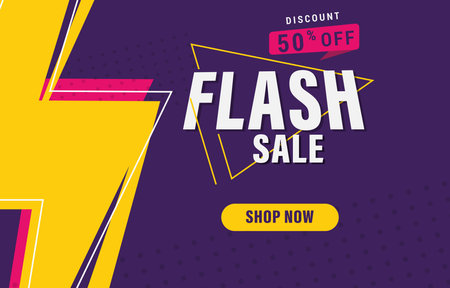 Flash sale promotion banner poster template vector, final sale limited time promotion website and store poster bannerのイラスト素材
