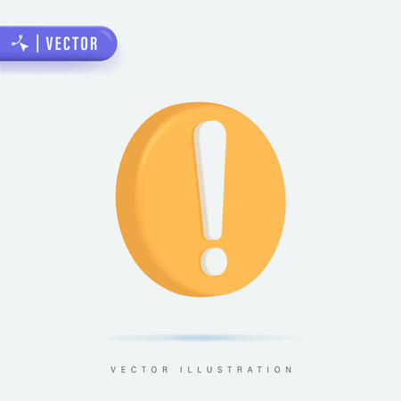 3D Realistic Exclamation Mark Vector Illustration.のイラスト素材