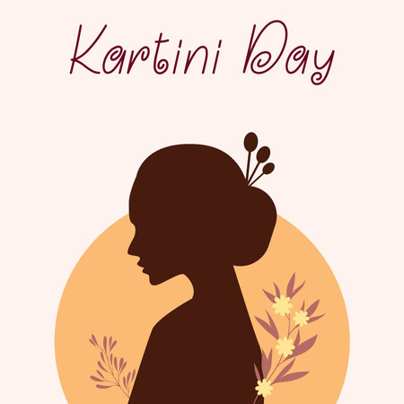 Selamat Hari Kartini Means Happy Kartini Day. Kartini is Indonesian Female Hero. Habis gelap terbitlah terang means After Darkness comes Light. Vector Illustration.のイラスト素材