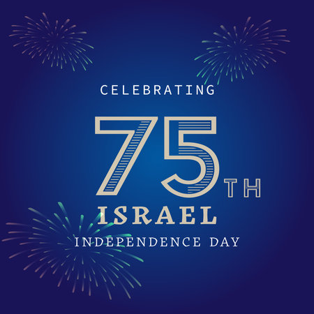 Israel Independence Day Vector Illustration with Flag and David Star Designのイラスト素材