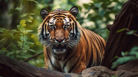 Close up of a Sumatran Tiger (Panthera tigris altaica)の素材