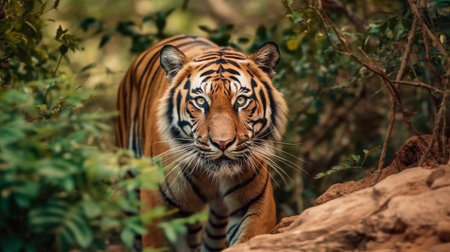 Sumatran Tiger in Ranthambore National Park, Indiaの素材