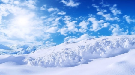 Winter background of snow and frostの素材