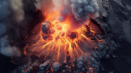 Volcano with spectacular eruptionsの素材