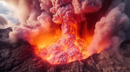 Volcano with spectacular eruptionsの素材