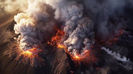 Volcano with spectacular eruptionsの素材